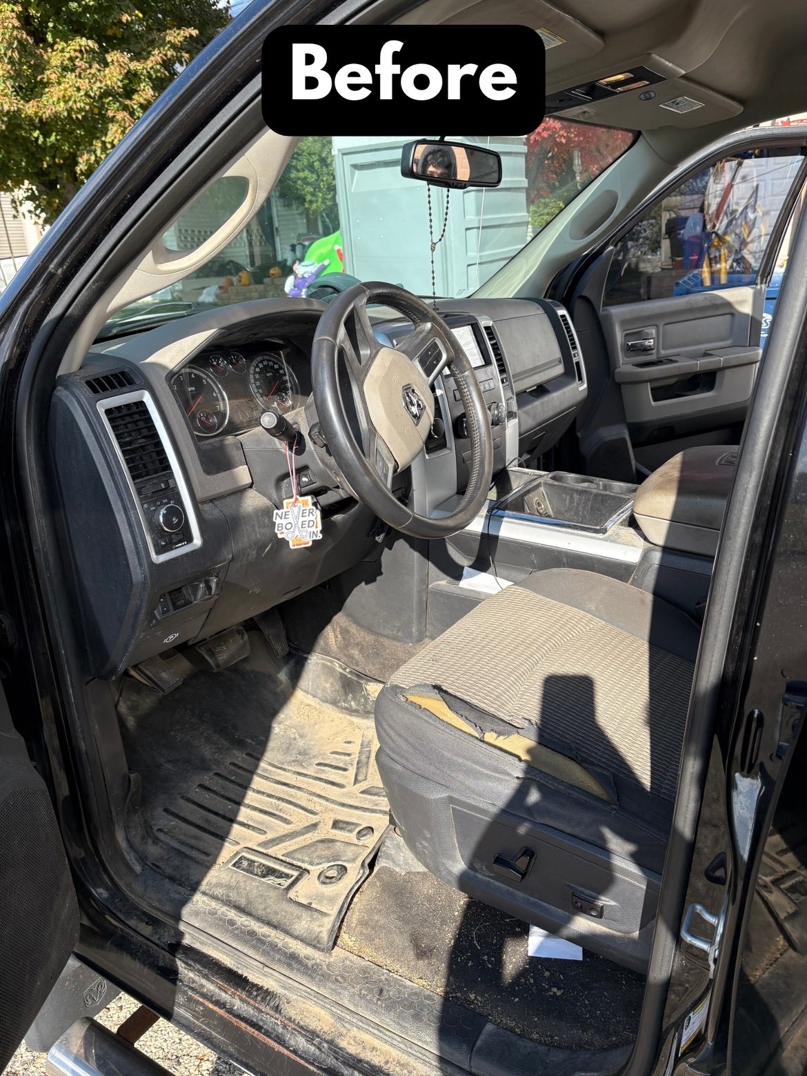 Full detail before — Dodge Ram interior